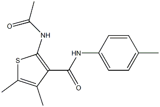 2-(acetylamino)-4,5-dimethyl-N-(4-methylphenyl)-3-thiophenecarboxamide Struktur