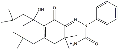1-hydroxy-5,5,9,11,11-pentamethyltricyclo[7.3.1.0~2,7~]tridec-2(7)-ene-3,4-dione 4-(N-phenylsemicarbazone) Struktur