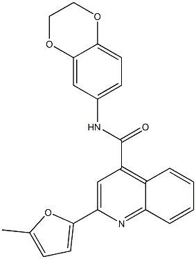 N-(2,3-dihydro-1,4-benzodioxin-6-yl)-2-(5-methyl-2-furyl)-4-quinolinecarboxamide Struktur