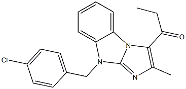 1-[9-(4-chlorobenzyl)-2-methyl-9H-imidazo[1,2-a]benzimidazol-3-yl]-1-propanone Struktur