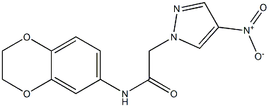 N-(2,3-dihydro-1,4-benzodioxin-6-yl)-2-{4-nitro-1H-pyrazol-1-yl}acetamide Structure