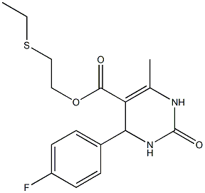 2-(ethylsulfanyl)ethyl 4-(4-fluorophenyl)-6-methyl-2-oxo-1,2,3,4-tetrahydro-5-pyrimidinecarboxylate Struktur