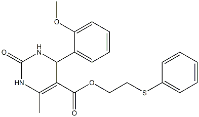 2-(phenylsulfanyl)ethyl 4-(2-methoxyphenyl)-6-methyl-2-oxo-1,2,3,4-tetrahydro-5-pyrimidinecarboxylate Structure