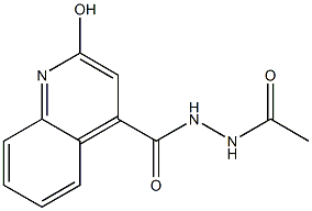 N'-acetyl-2-hydroxy-4-quinolinecarbohydrazide Struktur
