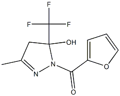 1-(2-furoyl)-3-methyl-5-(trifluoromethyl)-4,5-dihydro-1H-pyrazol-5-ol Struktur