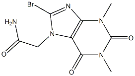 2-(8-bromo-1,3-dimethyl-2,6-dioxo-1,2,3,6-tetrahydro-7H-purin-7-yl)acetamide Struktur