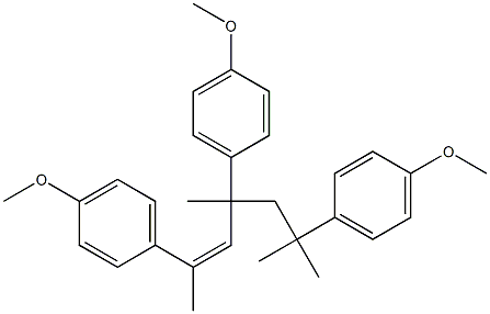 1-methoxy-4-{3-(4-methoxyphenyl)-1-[2-(4-methoxyphenyl)-2-methylpropyl]-1-methyl-2-butenyl}benzene Struktur