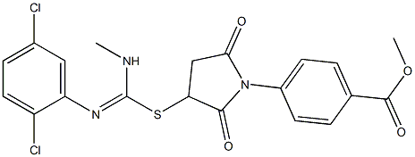 methyl 4-(3-{[[(2,5-dichlorophenyl)imino](methylamino)methyl]sulfanyl}-2,5-dioxo-1-pyrrolidinyl)benzoate Struktur