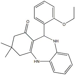11-(2-ethoxyphenyl)-3,3-dimethyl-2,3,4,5,10,11-hexahydro-1H-dibenzo[b,e][1,4]diazepin-1-one Struktur