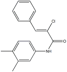 (Z)-2-chloro-N-(3,4-dimethylphenyl)-3-phenyl-2-propenamide Struktur