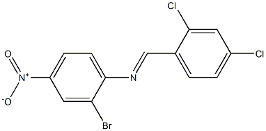 N-(2-bromo-4-nitrophenyl)-N-[(E)-(2,4-dichlorophenyl)methylidene]amine Struktur