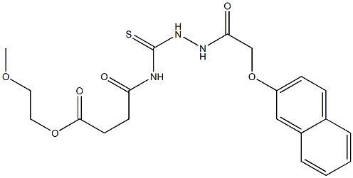 2-methoxyethyl 4-[({2-[2-(2-naphthyloxy)acetyl]hydrazino}carbothioyl)amino]-4-oxobutanoate Struktur