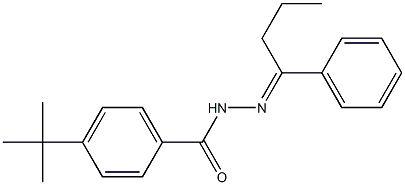 4-(tert-butyl)-N'-[(E)-1-phenylbutylidene]benzohydrazide Struktur