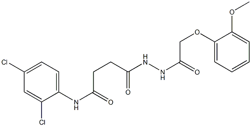 N-(2,4-dichlorophenyl)-4-{2-[2-(2-methoxyphenoxy)acetyl]hydrazino}-4-oxobutanamide Struktur