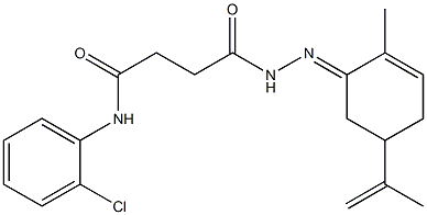 N-(2-chlorophenyl)-4-[2-(5-isopropenyl-2-methyl-2-cyclohexen-1-ylidene)hydrazino]-4-oxobutanamide Structure
