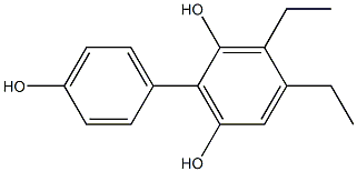 3,4-Diethyl-1,1'-biphenyl-2,4',6-triol Struktur