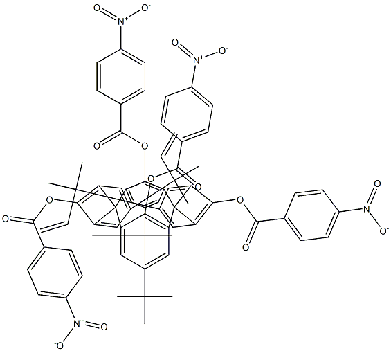4-Nitrobenzoic acid 2,6-[[5-tert-butyl-2-(4-nitrobenzoyloxy)-1,3-phenylene]bis[methylene[5-tert-butyl-2-(4-nitrobenzoyloxy)-1,3-phenylene]methylene]]-4-tert-butylphenyl ester Structure