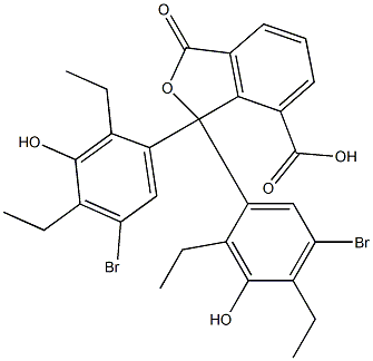 1,1-Bis(5-bromo-2,4-diethyl-3-hydroxyphenyl)-1,3-dihydro-3-oxoisobenzofuran-7-carboxylic acid Struktur