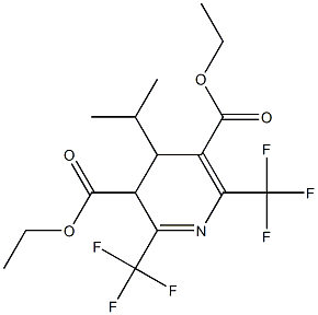 3,4-Dihydro-2,6-bis(trifluoromethyl)-4-isopropylpyridine-3,5-dicarboxylic acid diethyl ester Struktur