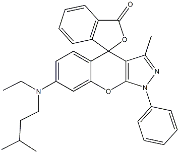 7-(N-Ethyl-N-isopentylamino)-3-methyl-1-phenylspiro[[1]benzopyrano[2,3-c]pyrazole-4(1H),3'-phthalide] Struktur