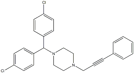 1-[Bis(4-chlorophenyl)methyl]-4-(3-phenyl-2-propynyl)piperazine Struktur