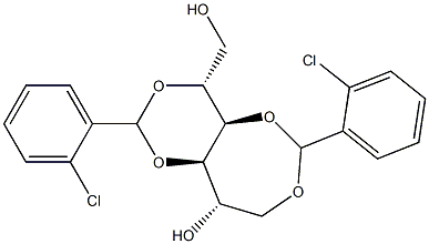 1-O,4-O:3-O,5-O-Bis(2-chlorobenzylidene)-D-glucitol Struktur