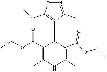 1,4-Dihydro-2,6-dimethyl-4-(5-ethyl-3-methyl-4-isoxazolyl)pyridine-3,5-dicarboxylic acid diethyl ester Struktur