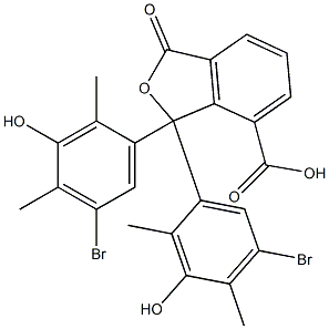 1,1-Bis(5-bromo-3-hydroxy-2,4-dimethylphenyl)-1,3-dihydro-3-oxoisobenzofuran-7-carboxylic acid Struktur