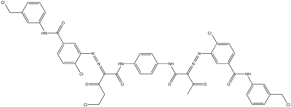3,3'-[2-(Chloromethyl)-1,4-phenylenebis[iminocarbonyl(acetylmethylene)azo]]bis[N-[3-(chloromethyl)phenyl]-4-chlorobenzamide] Struktur