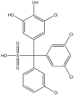 (3-Chlorophenyl)(3,5-dichlorophenyl)(5-chloro-3,4-dihydroxyphenyl)methanesulfonic acid Struktur