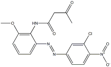 2-Acetyl-2'-(3-chloro-4-nitrophenylazo)-6'-methoxyacetanilide Struktur