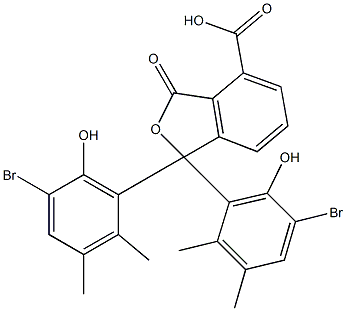 1,1-Bis(5-bromo-6-hydroxy-2,3-dimethylphenyl)-1,3-dihydro-3-oxoisobenzofuran-4-carboxylic acid Struktur
