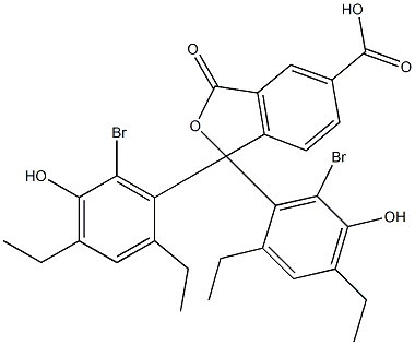 1,1-Bis(6-bromo-2,4-diethyl-5-hydroxyphenyl)-1,3-dihydro-3-oxoisobenzofuran-5-carboxylic acid Struktur