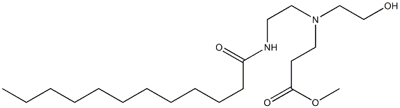 3-[N-(2-Dodecanoylaminoethyl)-N-(2-hydroxyethyl)amino]propionic acid methyl ester Struktur