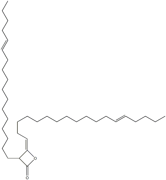 3-(12-Heptadecenyl)-4-(13-octadecen-1-ylidene)oxetan-2-one Struktur