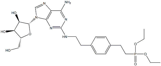 2-[2-[4-[2-(Diethoxyphosphinyl)ethyl]phenyl]ethylamino]adenosine Struktur