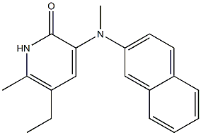 5-Ethyl-6-methyl-3-(2-naphtylmethylamino)-2(1H)-pyridinone Struktur