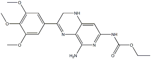 N-[(5-Amino-1,2-dihydro-3-(3,4,5-trimethoxyphenyl)pyrido[3,4-b]pyrazin)-7-yl]carbamic acid ethyl ester Struktur