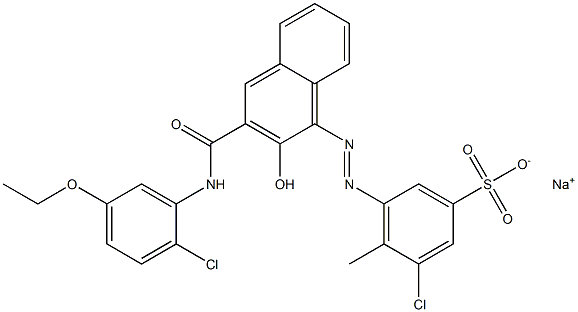 3-Chloro-4-methyl-5-[[3-[[(2-chloro-5-ethoxyphenyl)amino]carbonyl]-2-hydroxy-1-naphtyl]azo]benzenesulfonic acid sodium salt Structure