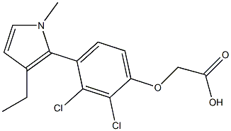 [4-[3-Ethyl-1-methyl-1H-pyrrol-2-yl]-2,3-dichlorophenoxy]acetic acid Struktur