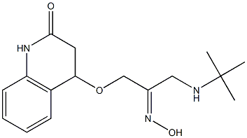 1-[(1,2,3,4-Tetrahydro-2-oxoquinolin)-4-yloxy]-3-tert-butylaminoacetone (E)-oxime Struktur