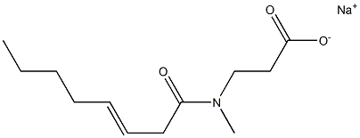 3-[N-Methyl-N-(3-octenoyl)amino]propionic acid sodium salt Structure