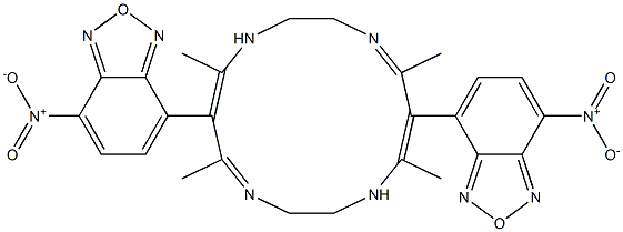 6,13-Bis(7-nitrobenzofurazan-4-yl)-5,7,12,14-tetramethyl-1,4,8,11-tetraazacyclotetradecane-4,6,11,13-tetrene Struktur
