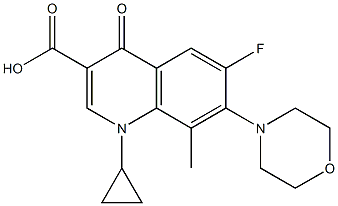 1-Cyclopropyl-6-fluoro-8-methyl-1,4-dihydro-7-morpholino-4-oxoquinoline-3-carboxylic acid Structure