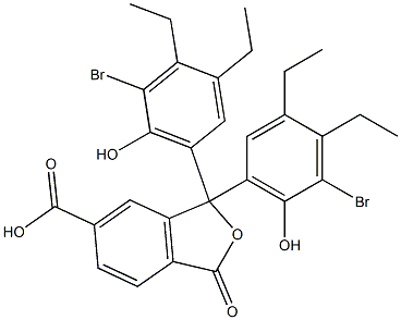 1,1-Bis(5-bromo-3,4-diethyl-6-hydroxyphenyl)-1,3-dihydro-3-oxoisobenzofuran-6-carboxylic acid Struktur