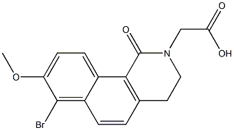 1,2,3,4-Tetrahydro-7-bromo-8-methoxy-1-oxobenz[h]isoquinoline-2-acetic acid Struktur