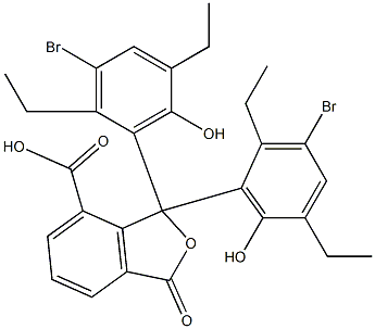 1,1-Bis(3-bromo-2,5-diethyl-6-hydroxyphenyl)-1,3-dihydro-3-oxoisobenzofuran-7-carboxylic acid Struktur