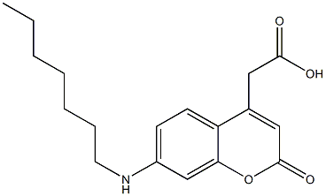 7-(Heptylamino)-2-oxo-2H-1-benzopyran-4-acetic acid Struktur