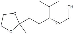 [S,(-)]-3-Isopropyl-5-(2-methyl-1,3-dioxolane-2-yl)-1-pentanol Struktur