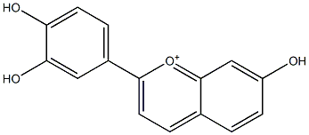 7-Hydroxy-2-(3,4-dihydroxyphenyl)-1-benzopyrylium Struktur